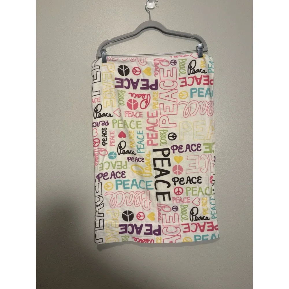 Pottery Barn Teen Peace Pillow Case Standard Colorful Retro Y2K Pop Art
